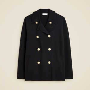 J. Crew Black Double-Breasted Warwick Sweater Blazer